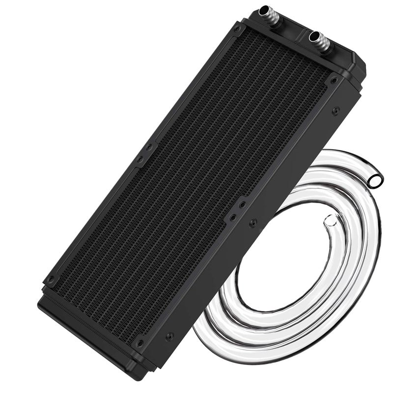 Clyxgs Water Cooling Radiator, 12 Pipe Aluminum Heat Exchanger Radiator with Tube for PC CPU Computer Water Cool System DC12V 240mm - Image 1